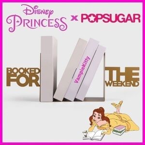 Disney Princess Belle x POPSUGAR “Booked for the Weekend” Metal Bookends NWT